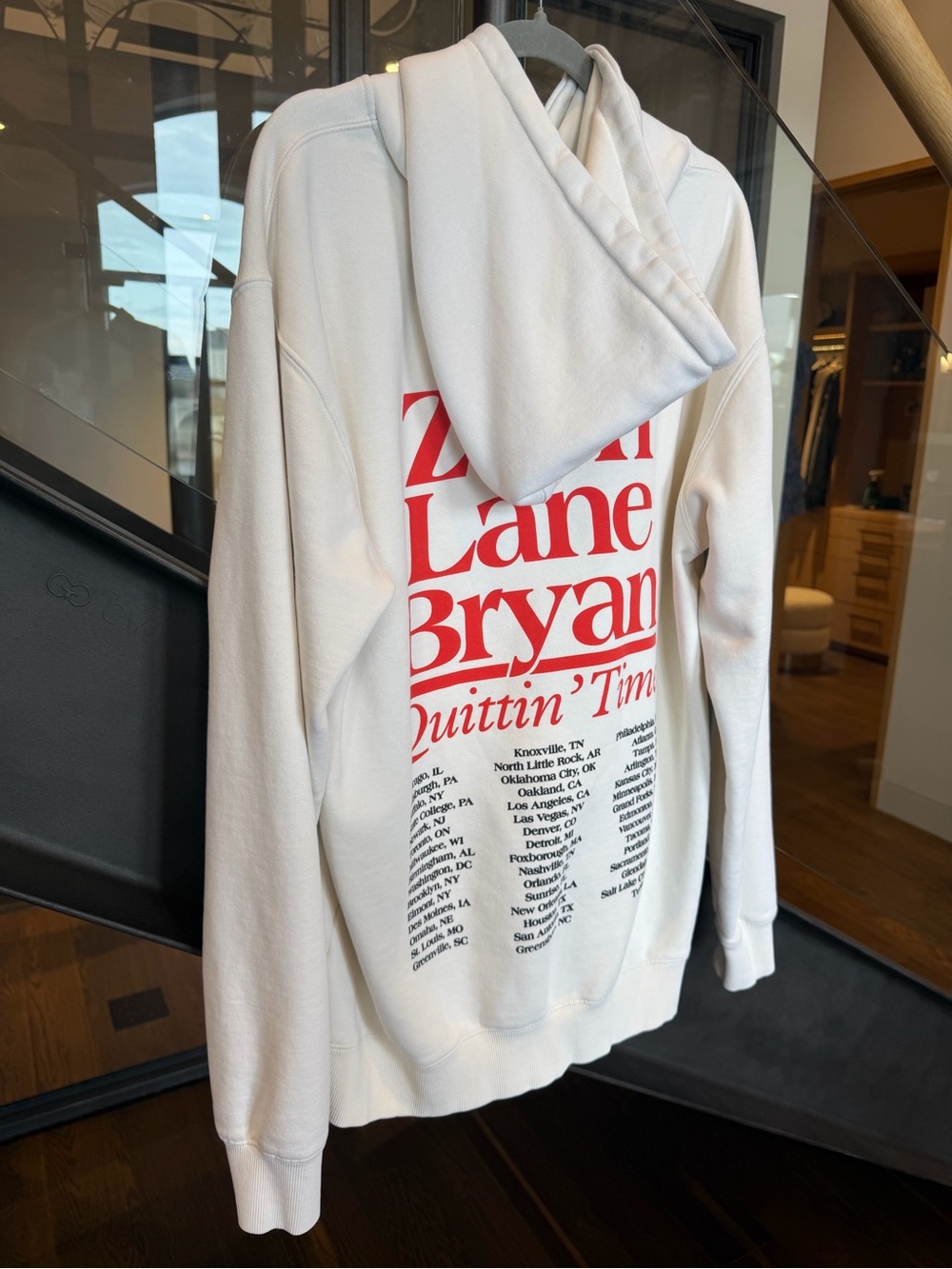 Zach Bryan Quittin Time Tour Merch Hoodie - Large